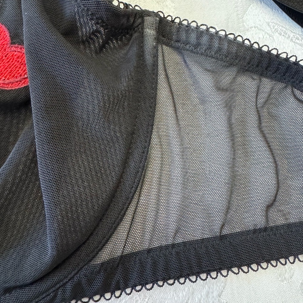 Victoria’s Secret Tease 38DDD Unlined Demi Bra Black‎ Heart Lollipop Sexy Bow - Picture 14 of 14
